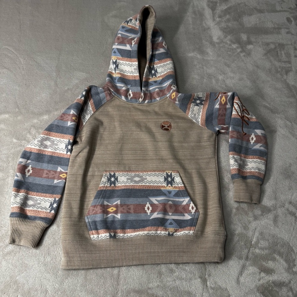 Hooey Hoodie Aztec Pullover Sweatshirt size small‎ kids girls
